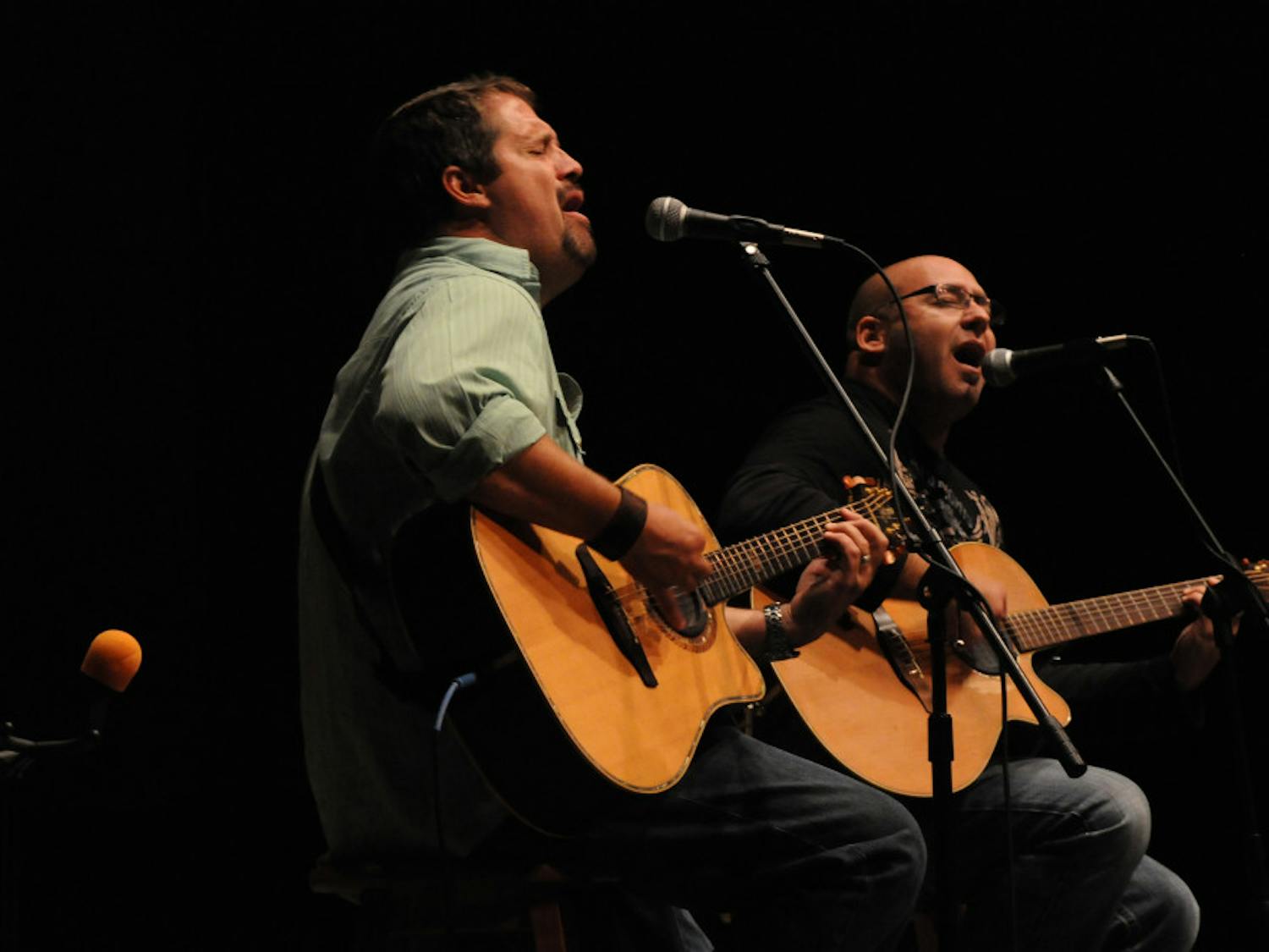 Drew Copeland and Ken Block of Sister Hazel perform Thursday night at a benefit for Shands Vista Florida Recovery Center at the Trinity United Methodist Church, 4000 NW 53 St.