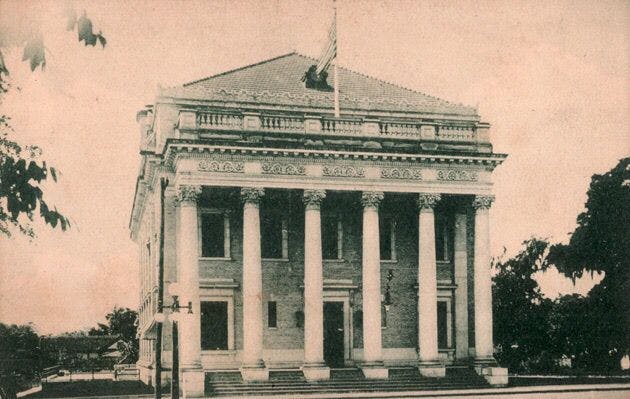 The building at&nbsp;25 Southeast Second Place&nbsp;now houses the Hippodrome State Theatre, but began its life as a federal courthouse and post office in 1911.