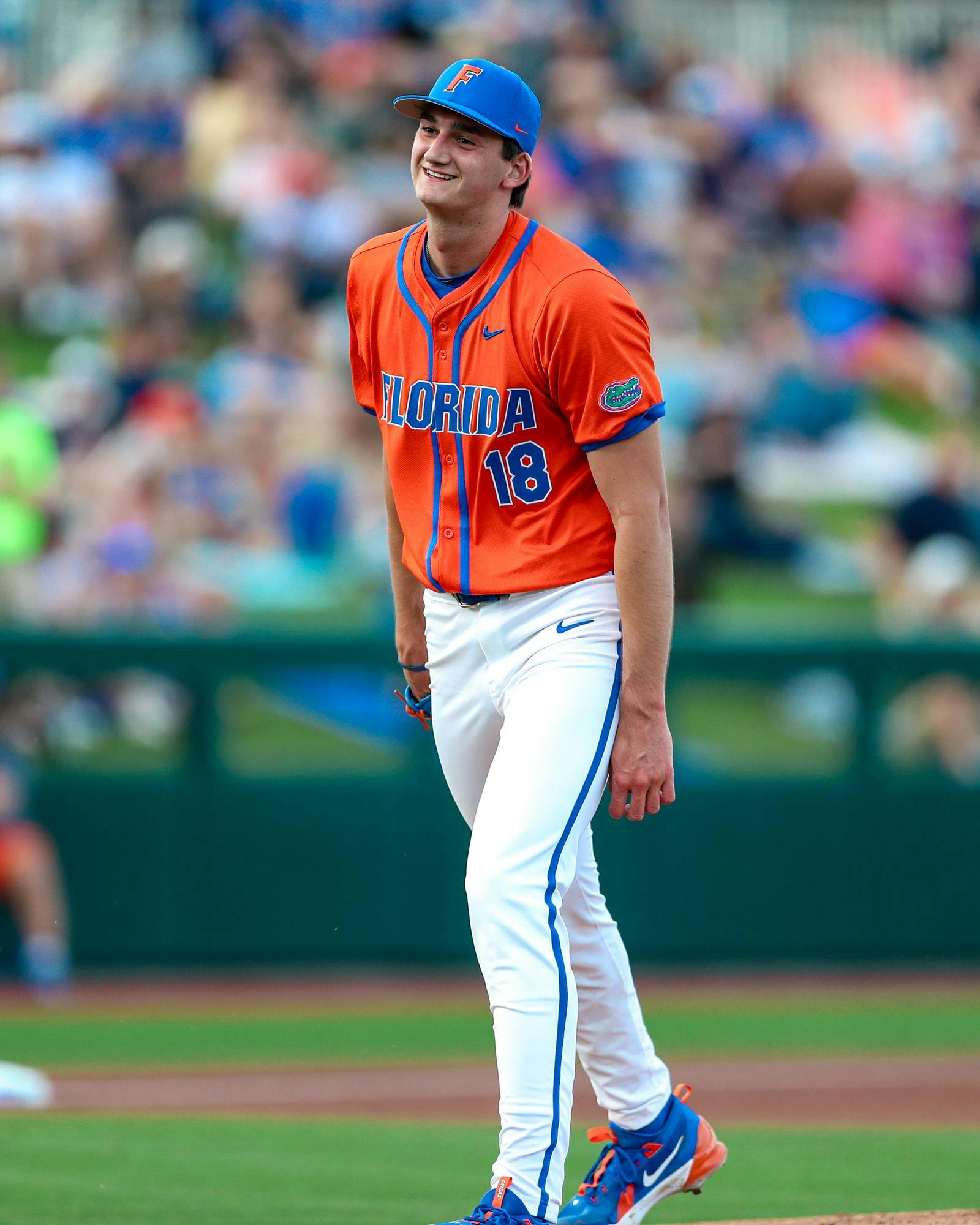Pierce Coppola on the mound in Florida's win against Air Force on Saturday, Feb. 15, 2025, in Gainesville, Fla. 
