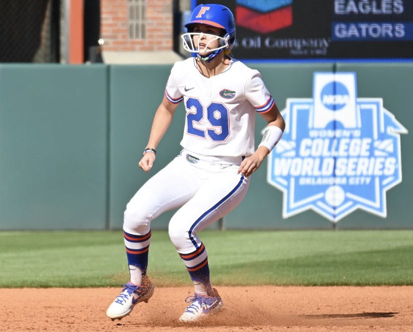 Outfielder Katie Kissler rounds second base Feb. 20 against Charlotte. 
