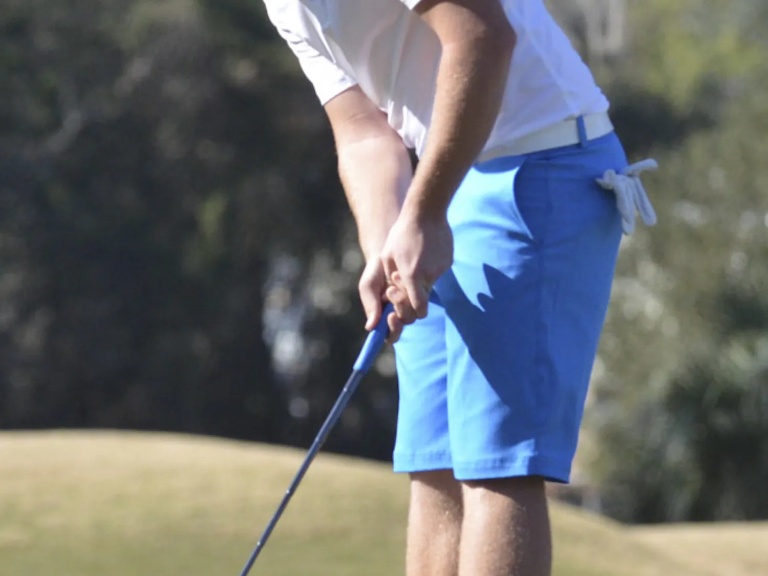 Sam Horsfield watches his ball roll toward the cup during Day 1 of the SunTrust Gator Invitational on Feb. 20, 2016, at the Mark Bostick Golf Course.