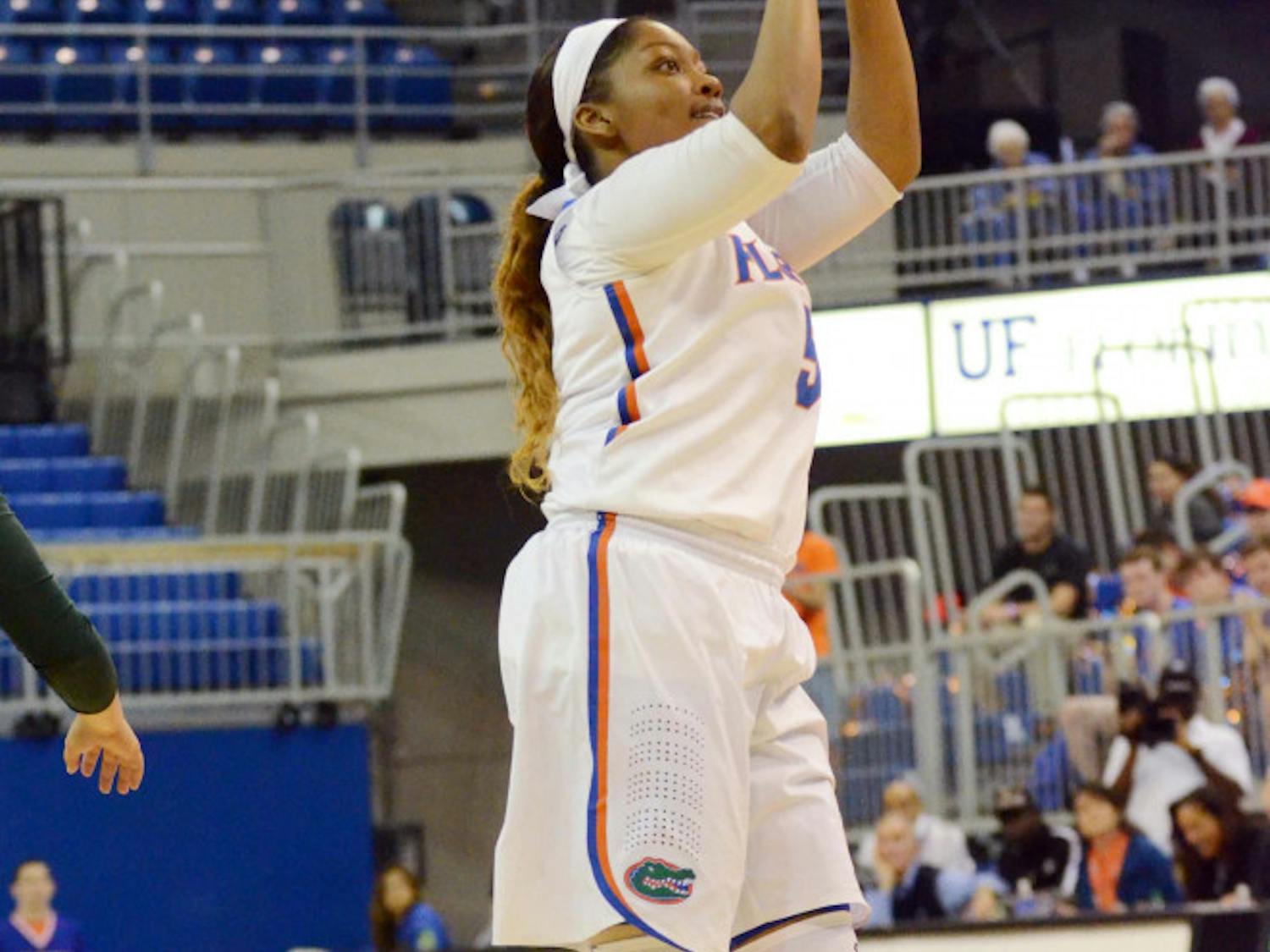Antoinette Bannister attempts a jump shot during Florida's season-opening win against Jacksonville.