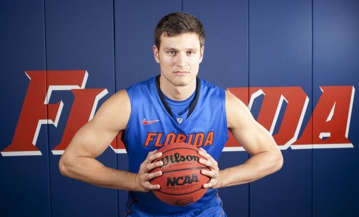 Former Florida forward Cody Larson poses at the team’s media day on Oct. 10. Larson decided to leave the program on Friday.