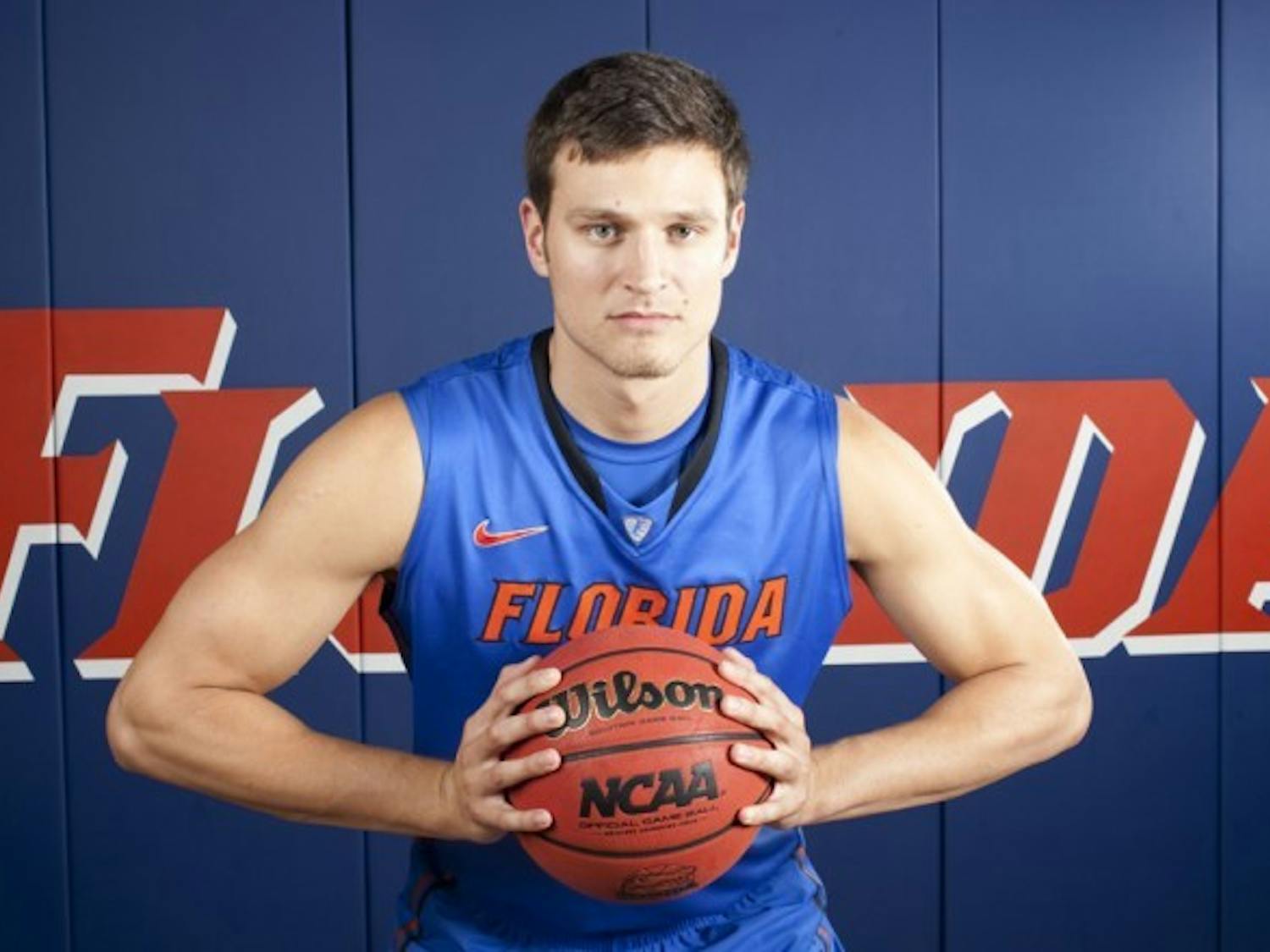 Former Florida forward Cody Larson poses at the team’s media day on Oct. 10. Larson decided to leave the program on Friday.