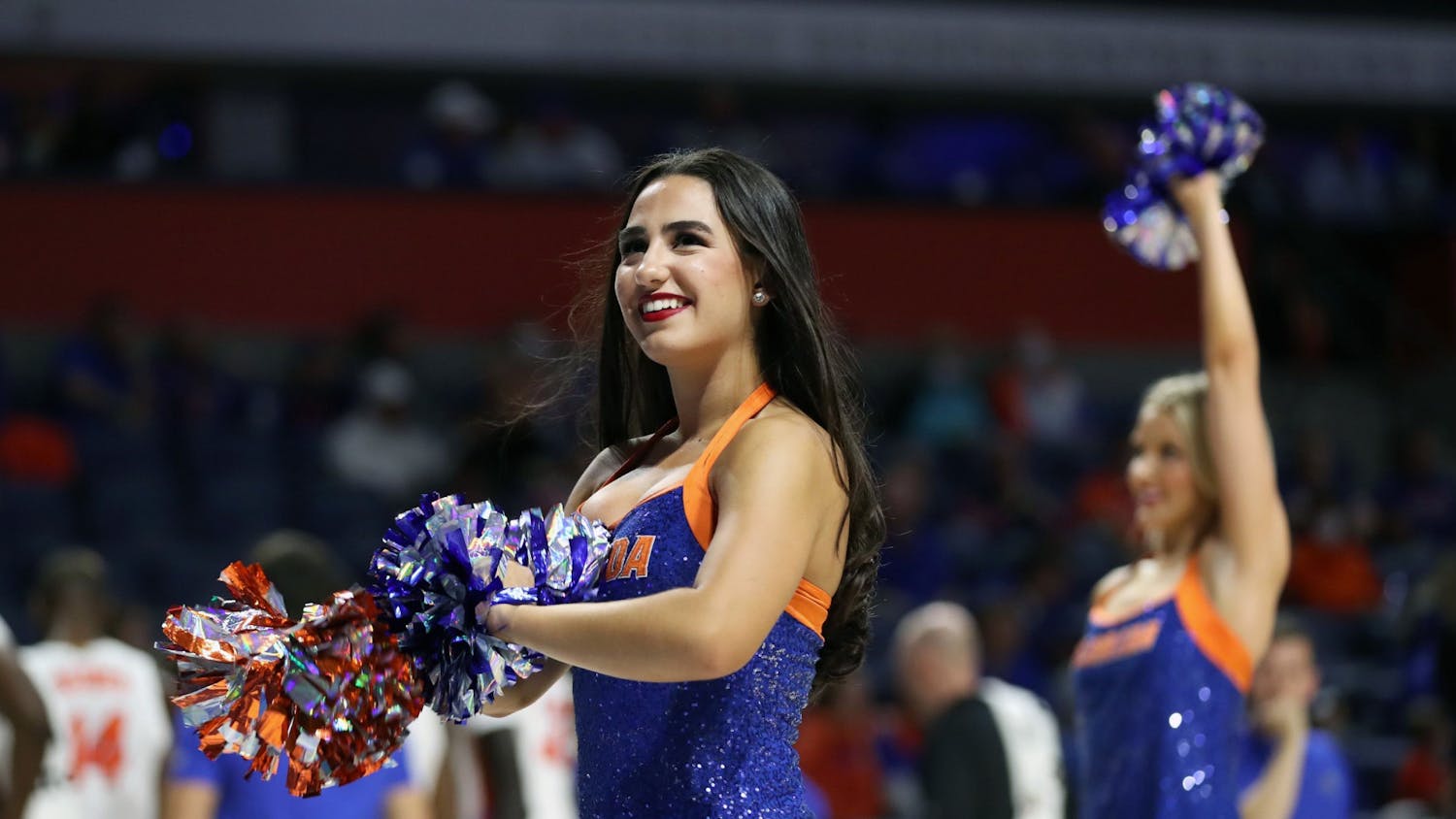 Amanda Gonzalez, a Florida Dazzler, performs a routine with the rest of the team.