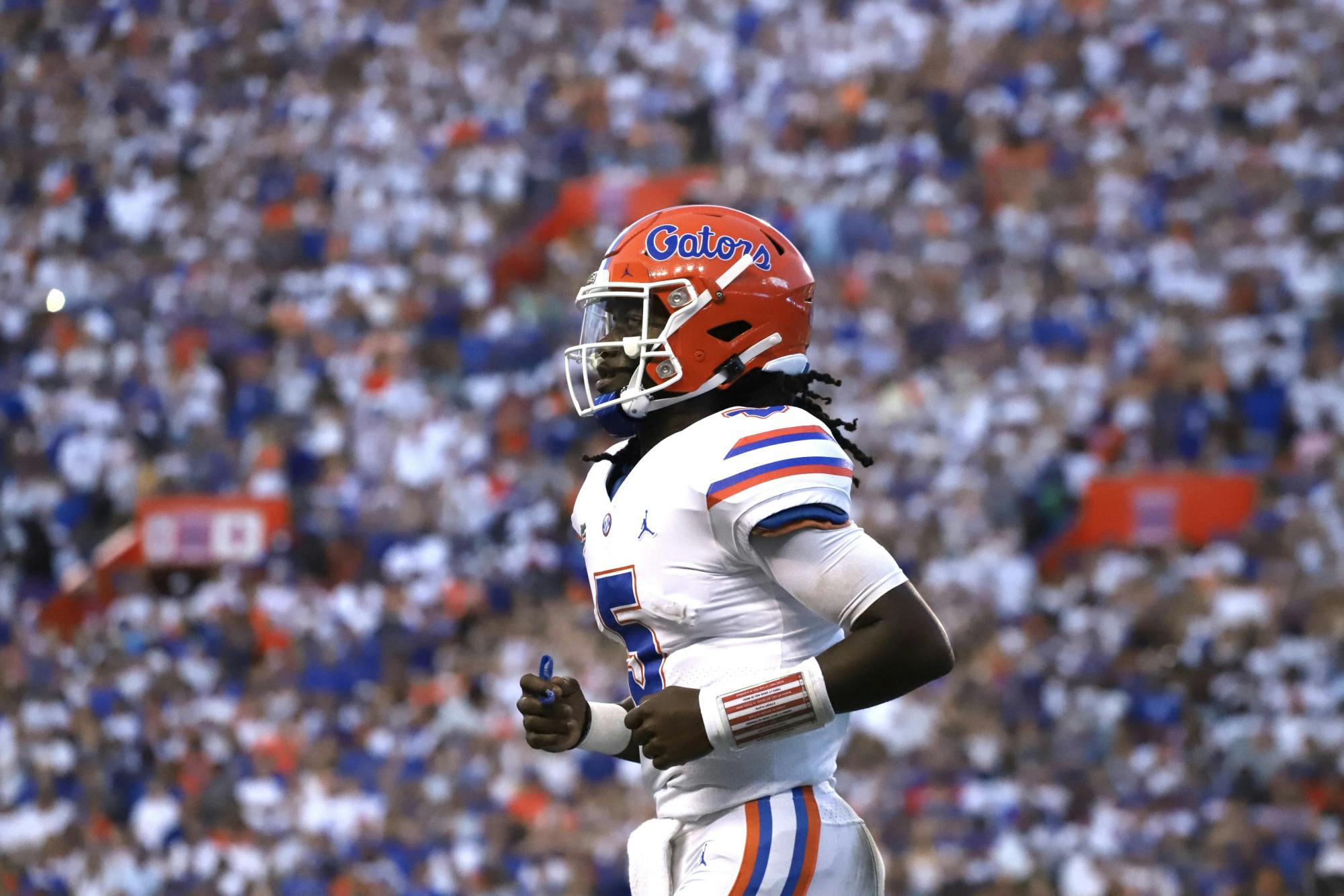 Florida's Emory Jones on the field during the Gators' season-opening 35-14 victory over Florida Atlantic on Sept. 4.
