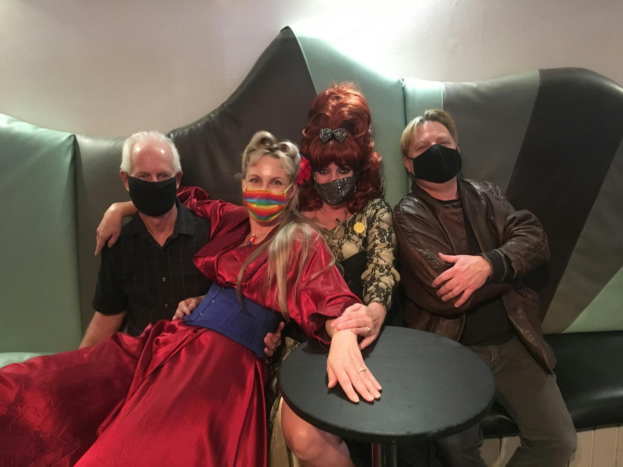 Miller and McShane with two members of the public after a private screening of the film at Maude’s SideCar Bar.