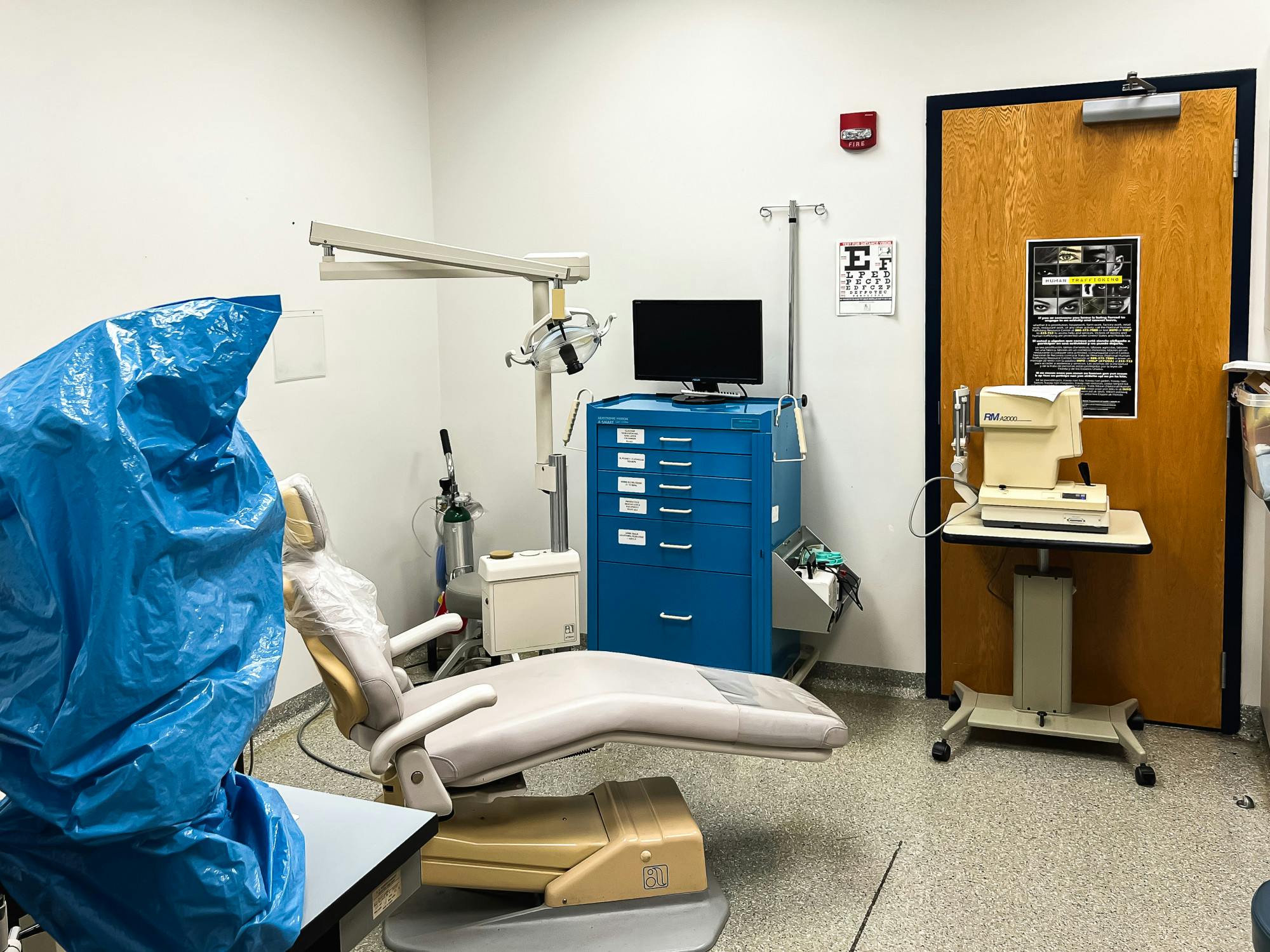 An exam room where UF HealthStreet hosts a free dental clinic once a month pictured on Monday, Feb. 10, 2025.