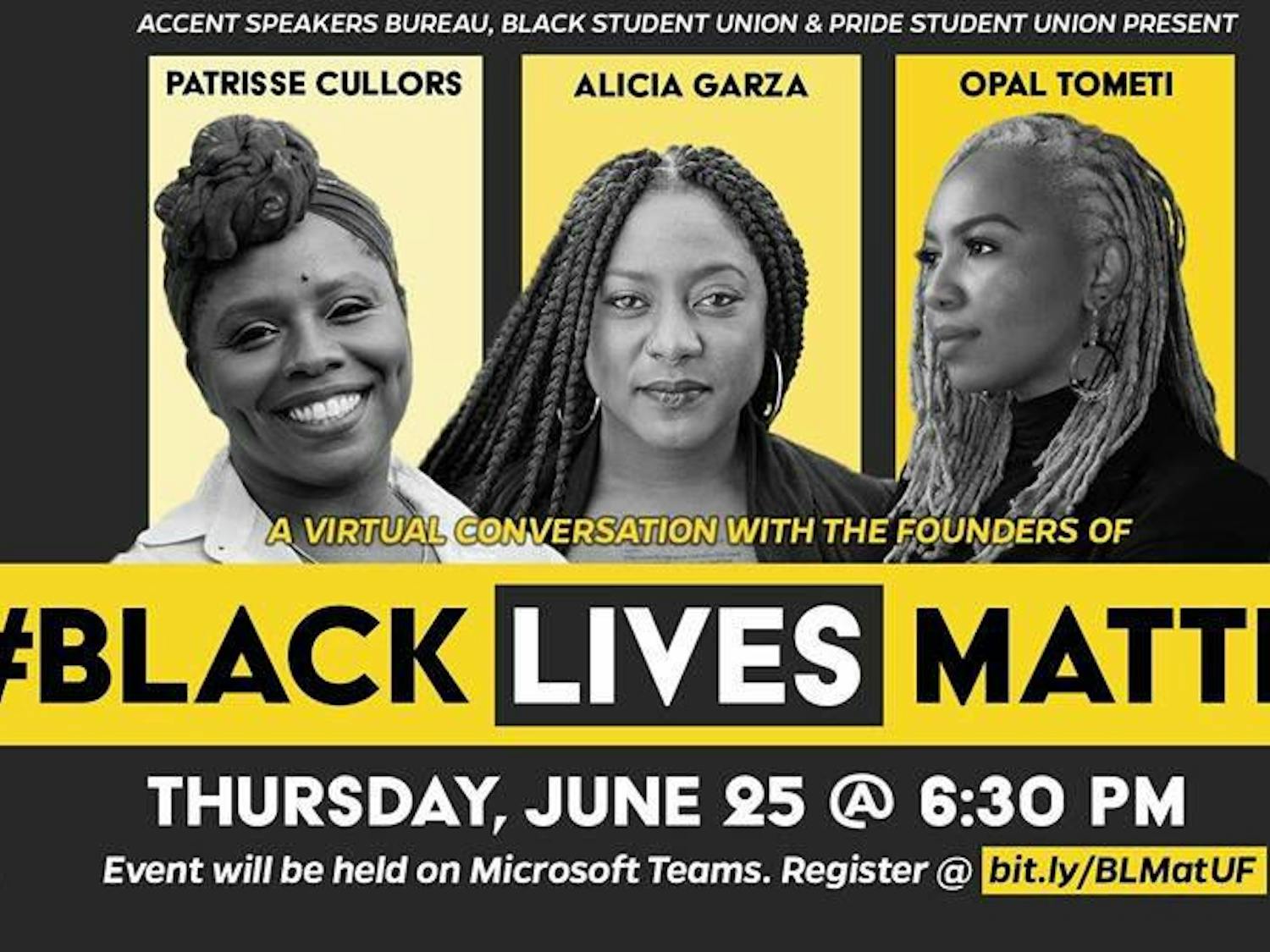 Patrisse Cullors, Alicia Garza and Opal Tometi will speak June 25 at 6:30 p.m.
