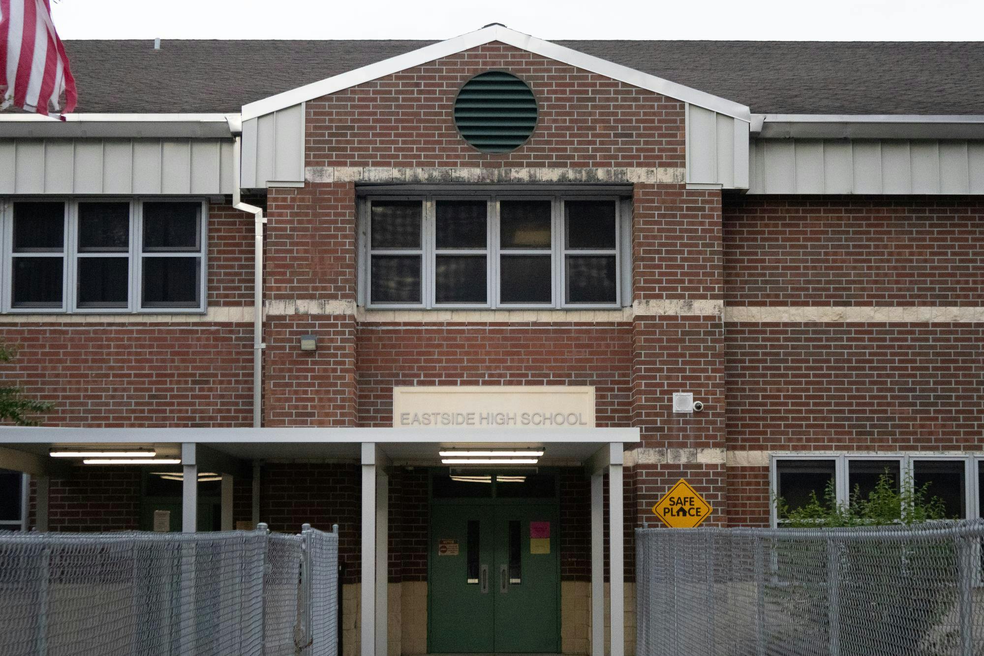 The path leading to the entrance of Eastside High School in Gainesville, Fla., Wednesday, Sept. 2, 2026.