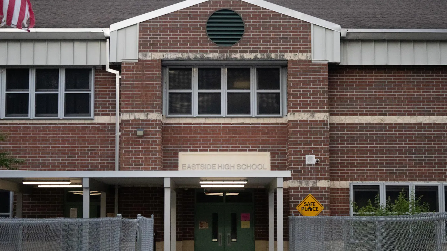The path leading to the entrance of Eastside High School in Gainesville, Fla., Wednesday, Sept. 2, 2026.