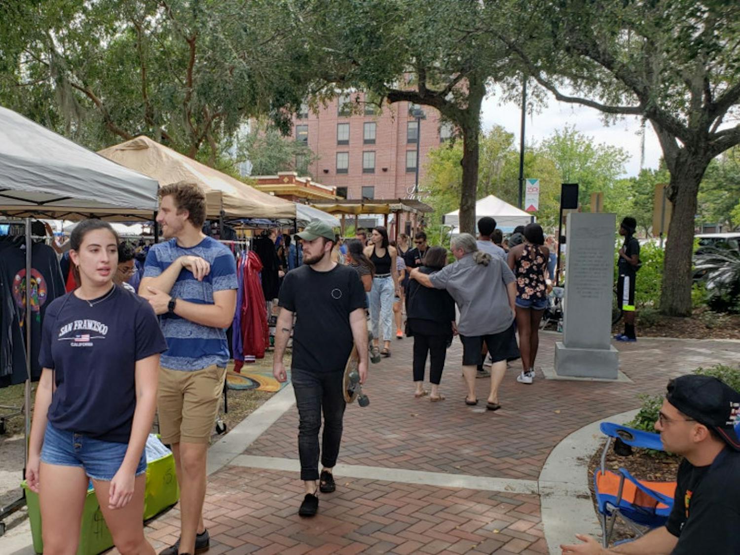 The Gainesville community visits the Florida Vintage Market at Bo Diddley Plaza on Oct. 6.