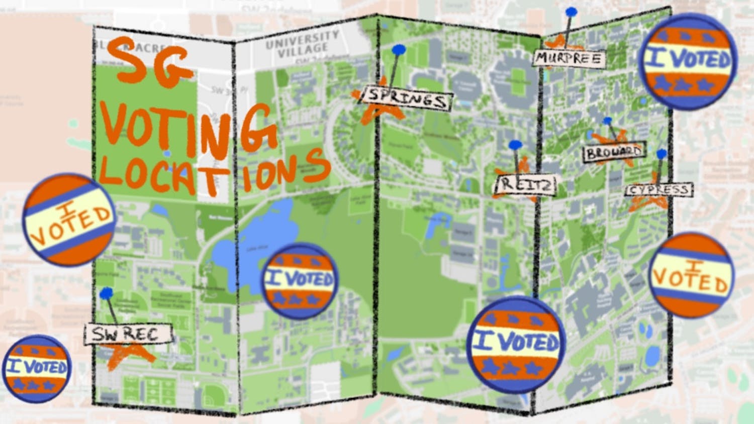 Spring 2022 Student Government polling locations.