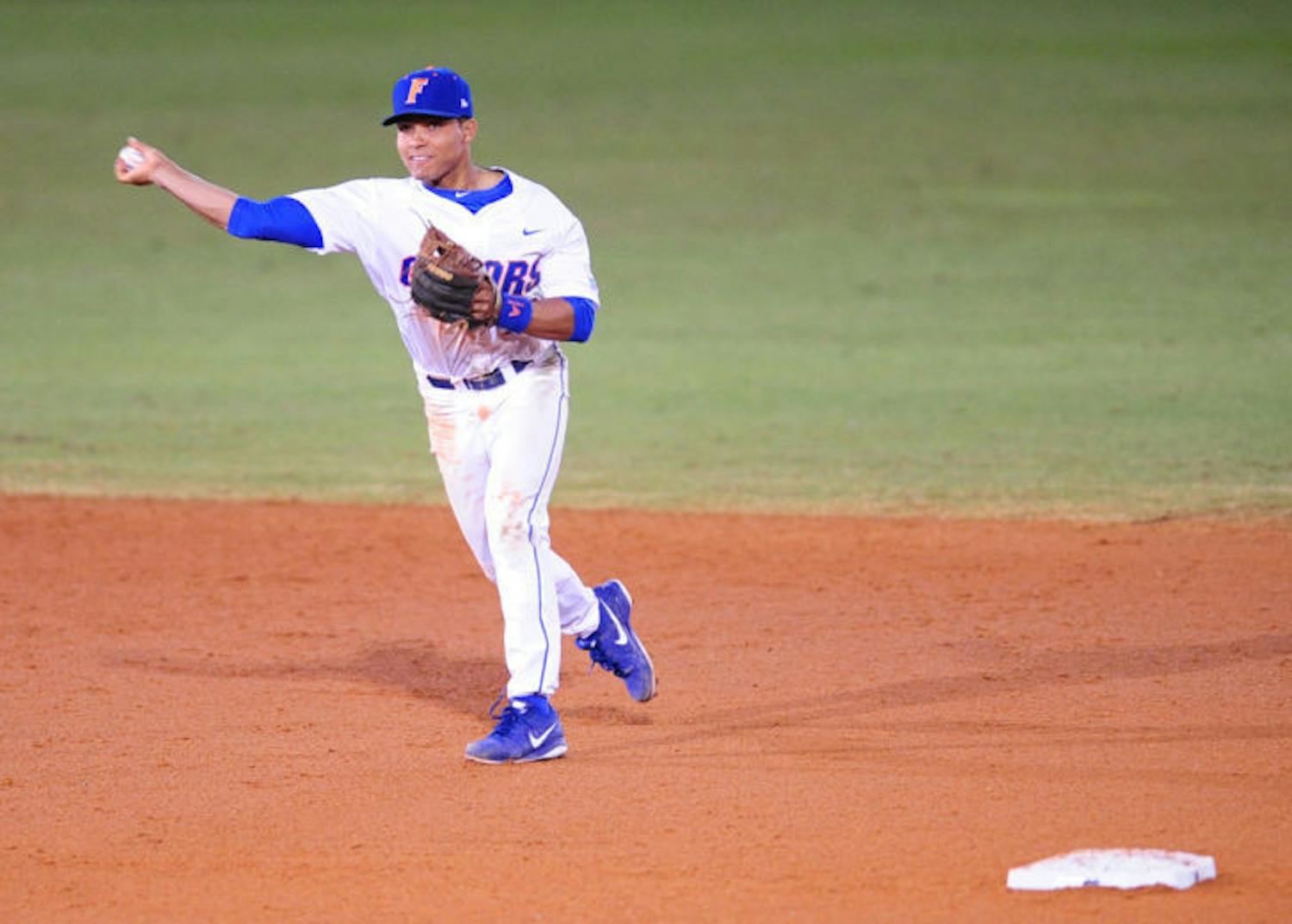 Richie Martin fields a ball during Florida’s 4-0 shutout over Maryland on Feb. 14 at McKethan Stadium.