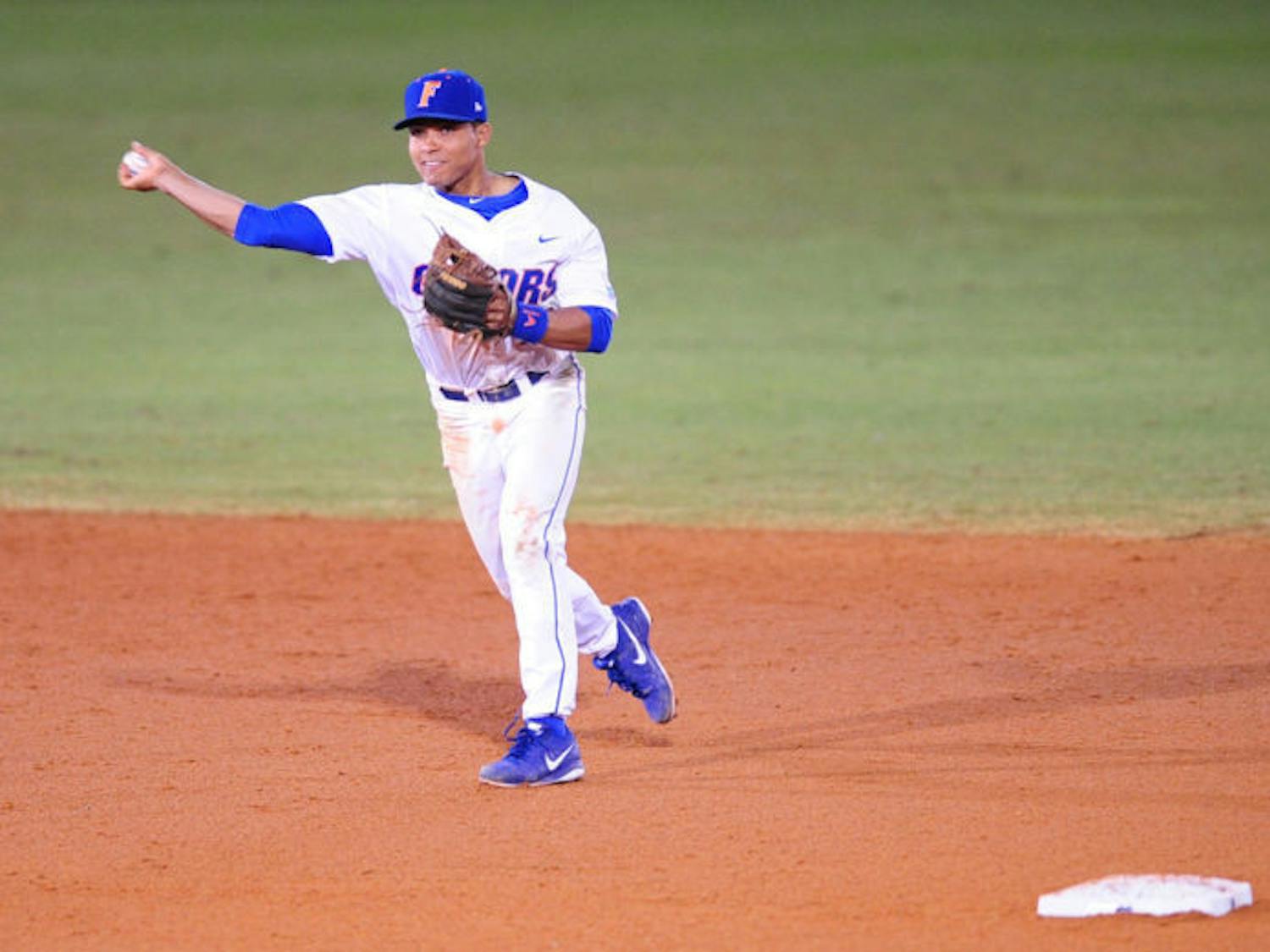 Richie Martin fields a ball during Florida’s 4-0 shutout over Maryland on Feb. 14 at McKethan Stadium.