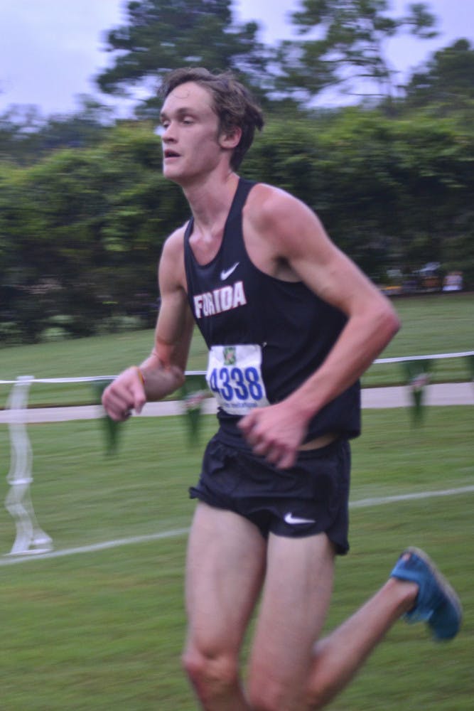 Mac Reynolds races during the 2014 Mountain Dew Invitational on UF's Mark Bostick Golf Course.