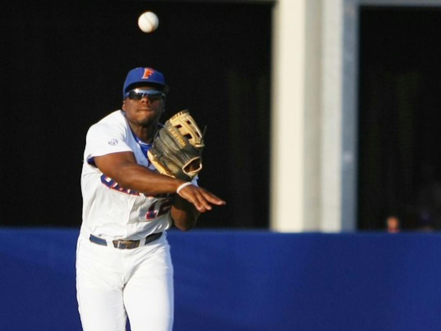 Josh Tobias throws to first base against Georgia Tech on June 3, 2012, at McKethan Stadium.