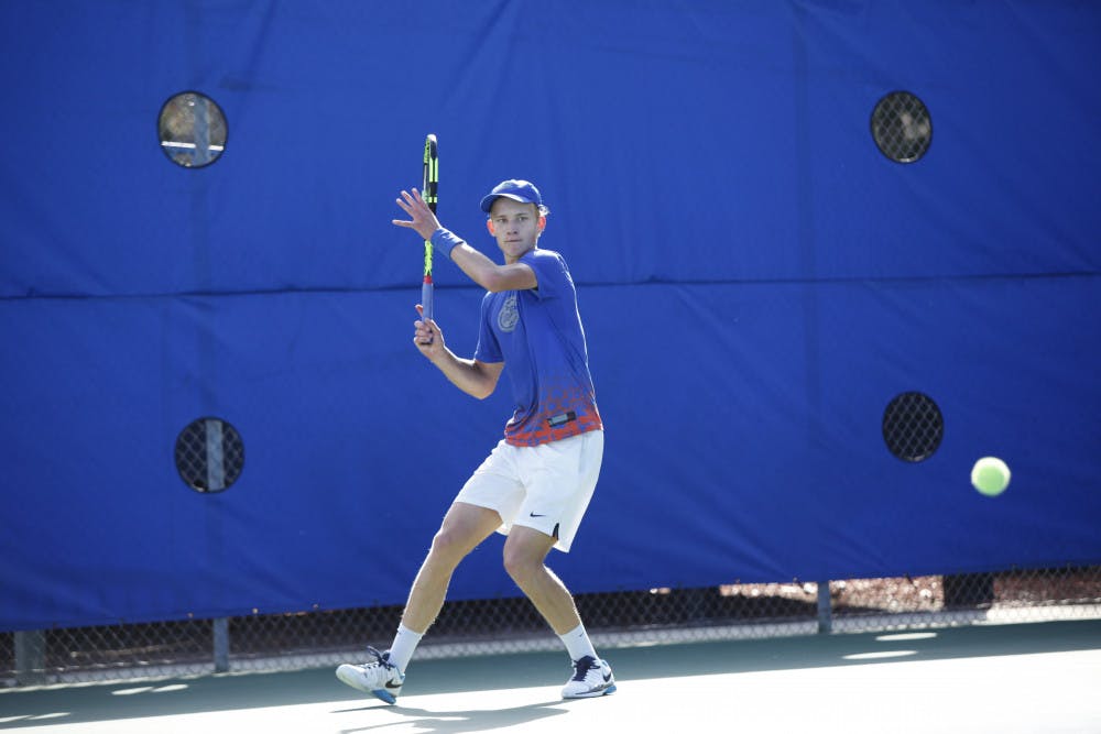 <p>Florida sophomore Johannes Ingildsen lost in the third round of the City of Sunrise Pro Tennis Classic's qualifying draw on Sunday, leaving teammates Jordan Belga, Oliver Crawford and Duarte Vale as the only Gators remaining in the event.</p>