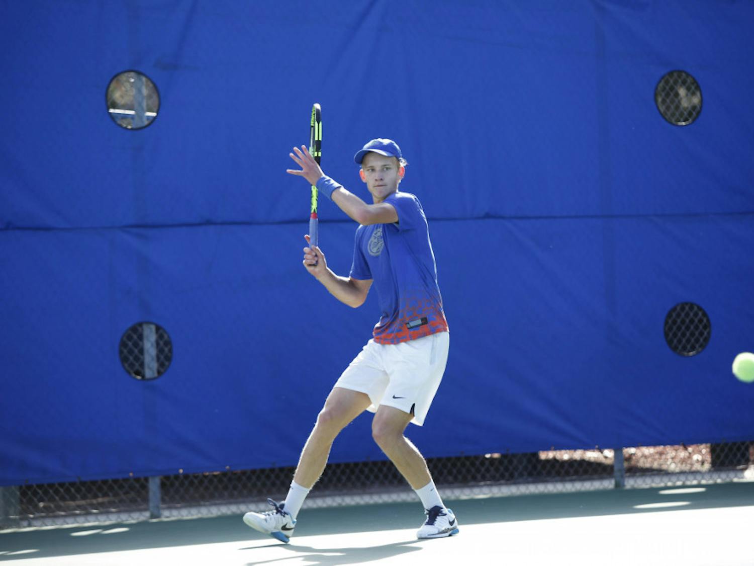 Florida sophomore Johannes Ingildsen lost in the third round of the City of Sunrise Pro Tennis Classic's qualifying draw on Sunday, leaving teammates Jordan Belga, Oliver Crawford and Duarte Vale as the only Gators remaining in the event.