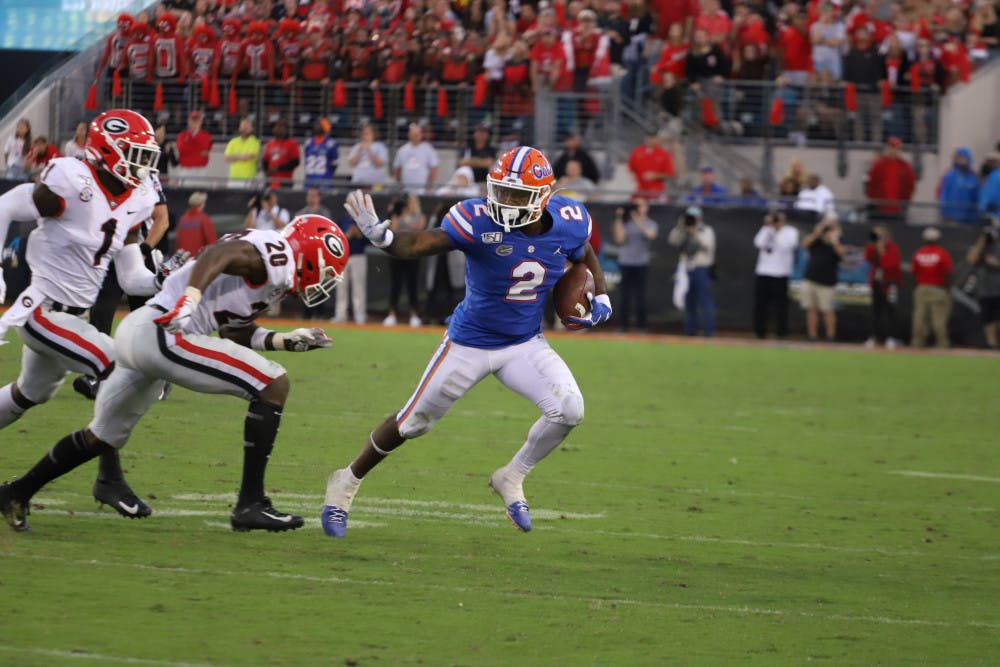 Running back Lamical Perine is one of 22 seniors on Florida's roster that will be playing their final game in the Swamp on Saturday.
