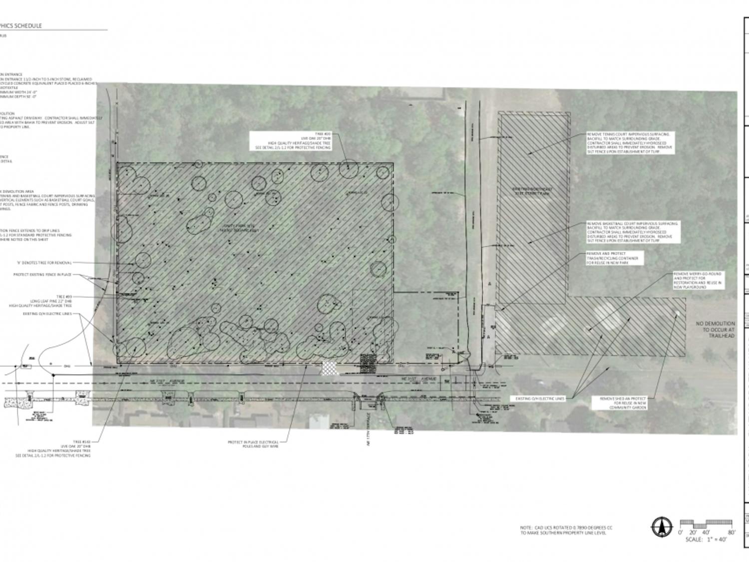 Northeast 31st Avenue Park, at 1700 NE 31st Ave., will be relocated away from high-voltage lines and be renamed to Unity Park. It will have a new playground and activity spaces for the community. The area on the right is Northeast 31st Avenue Park and the area on the left will be Unity Park.