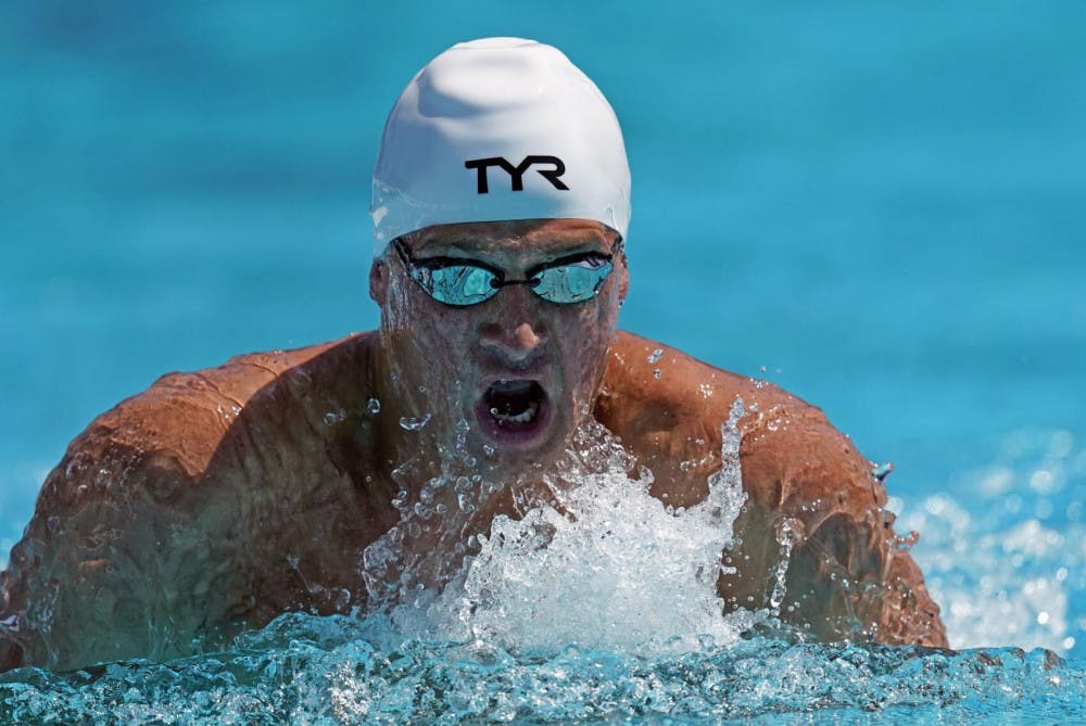 Former Gator Ryan Lochte competes in a time trial at the U.S national swimming championships in Stanford, California, Wednesday, July 31, 2019. Lochte is one of five former UF swimmers that will compete at the U.S. Open this weekend.