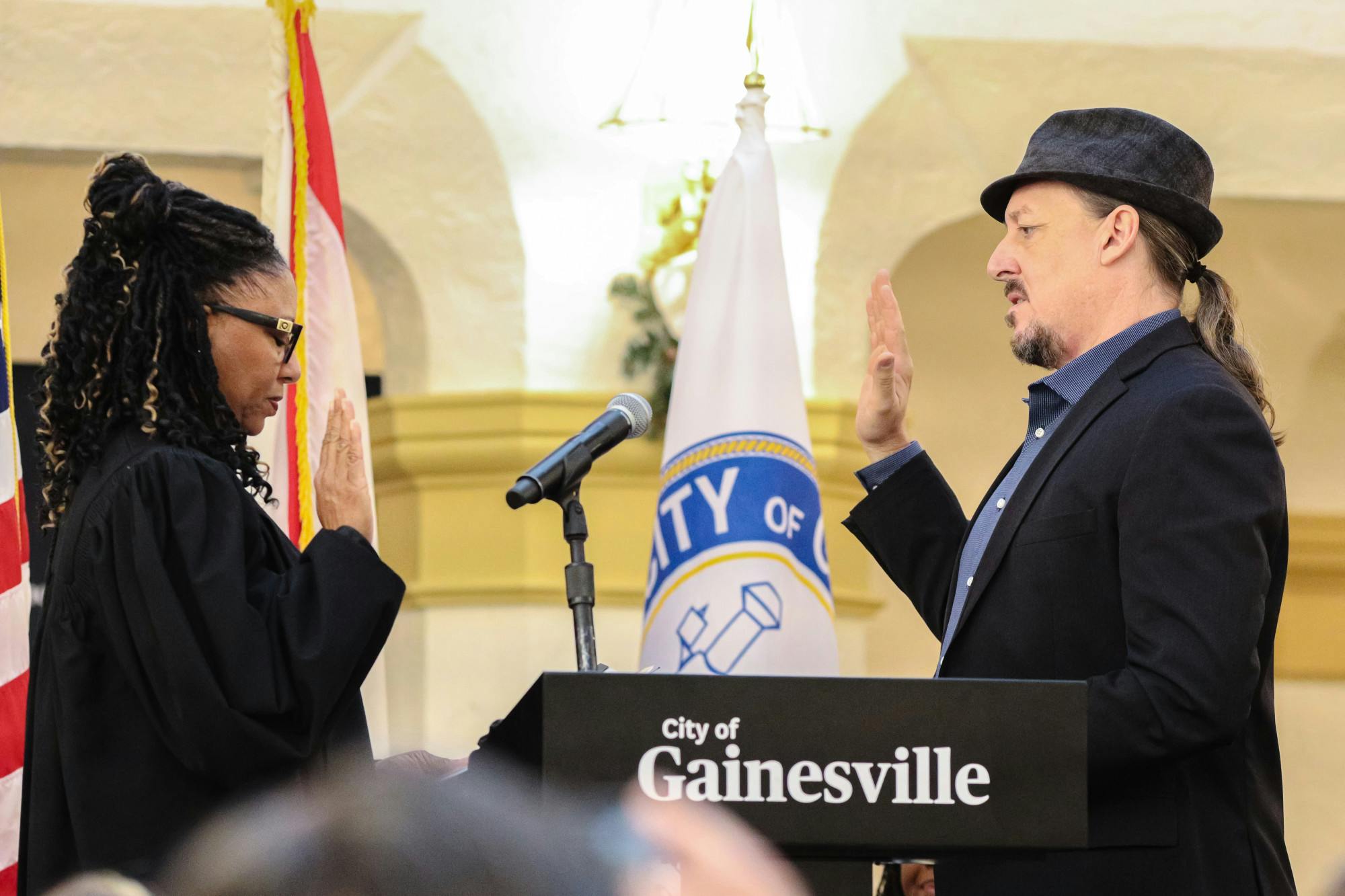 Newly elected commissioner James Ingle is sworn in on Jan. 6, 2024.