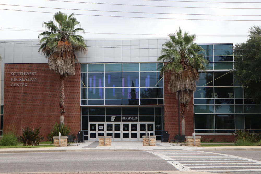 The front entrance of Southwest Recreation Center. 