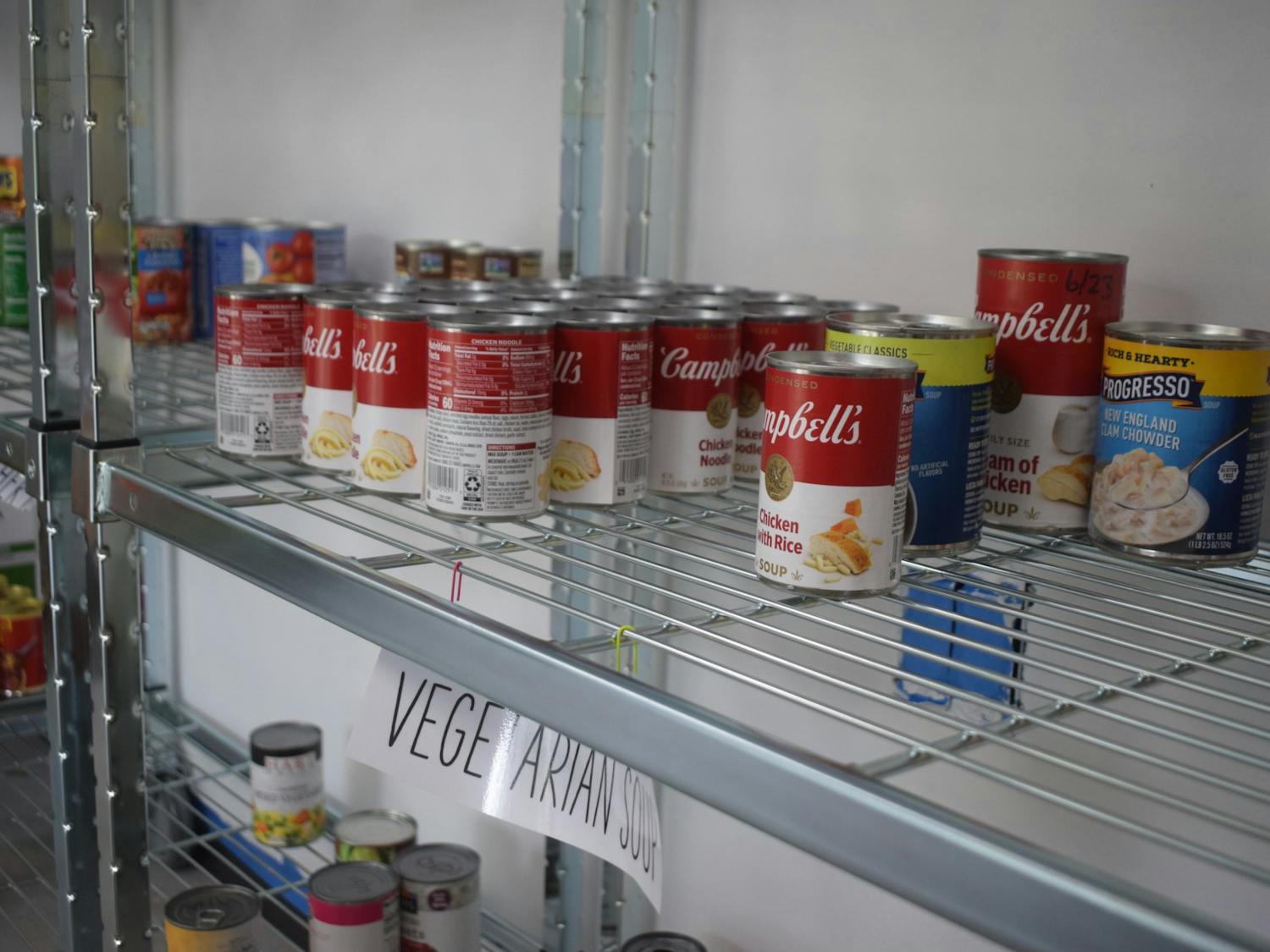 Soup sits on a shelf at the Santa Fe Food Pantry Friday, Sept. 2, 2022.