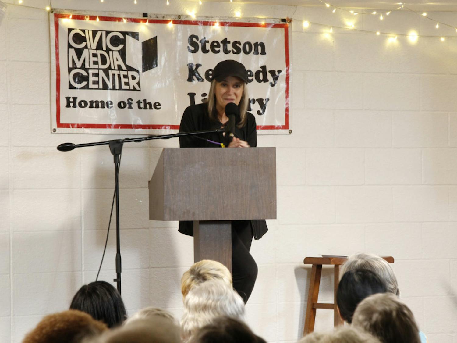 Amy Goodman spoke before an estimated audience of 250 people at Working Food Community Center Friday, Oct. 19, 2018. The event was held to celebrate the Civic Media Center’s 25th Anniversary.