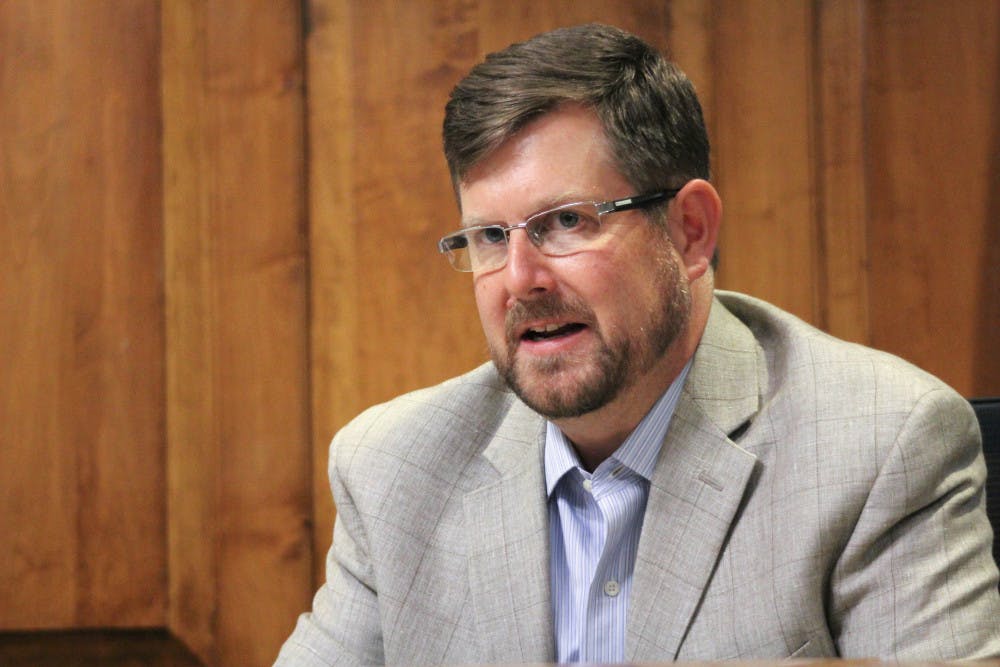 Gainesville Mayor Lauren Poe responds to questions at an intervention town hall at Gainesville City Hall. The event covered concerns about the renovations of the Institute of Black Culture and the Institute of Hispanic-Latino Cultures.