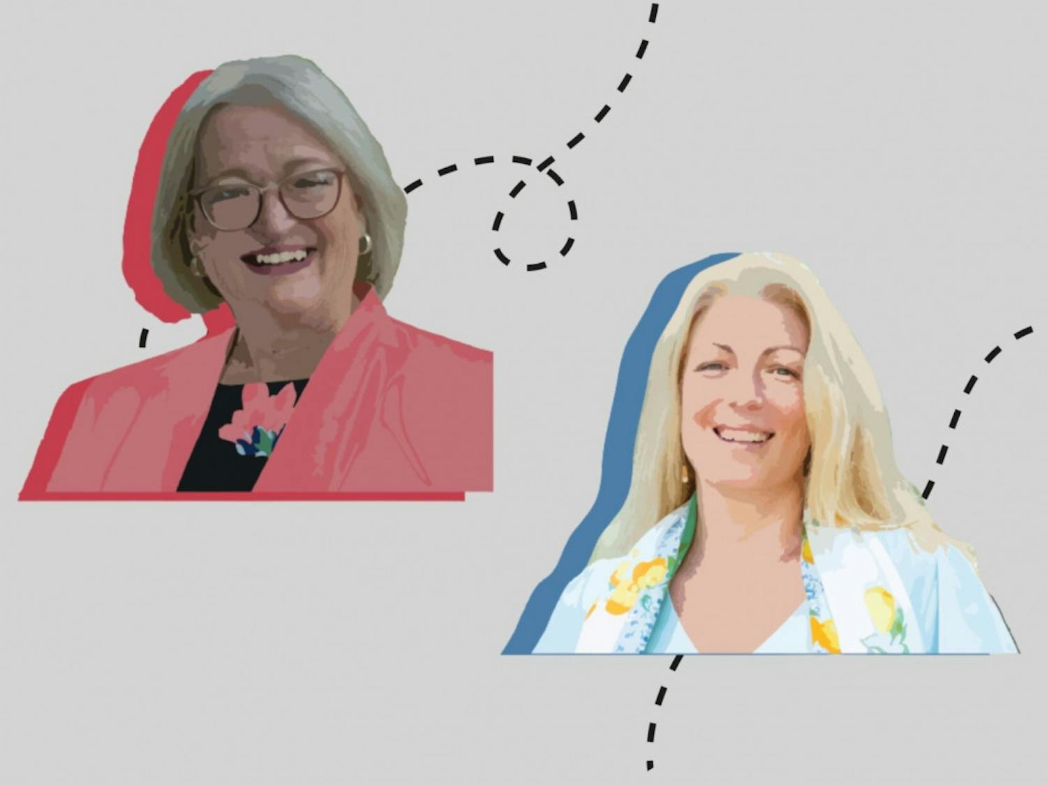 Joy Glanzer (left) and Anna Prizzia (right) are vying to represent District 3 on the Alachua County Commission.