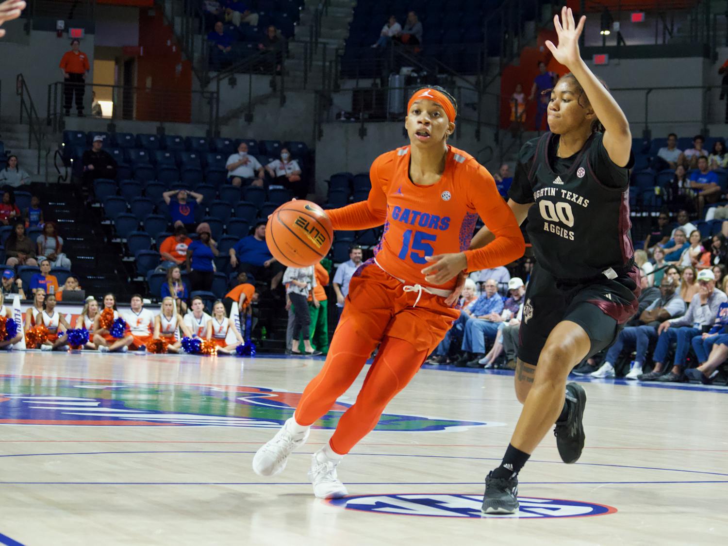 Florida guard Nina Rickards drives to the basket in the Gators' 61-54 win against the Texas A&M Aggies Thursday, Feb. 2, 2023.