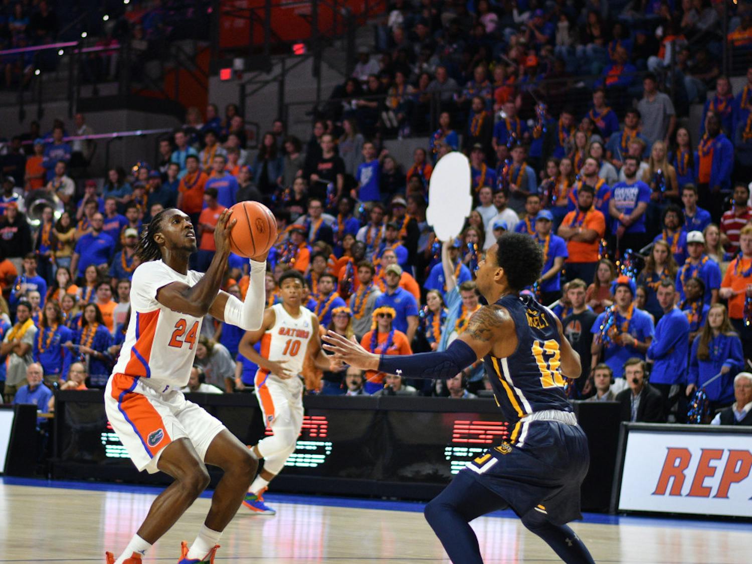 Guard Deaundrae Ballard (24) leads the Gators with 10.2 points per game through their first six games.