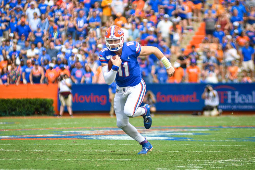 <p>Kyle Trask threw for 293 yards in UF's win over Tennessee.</p>