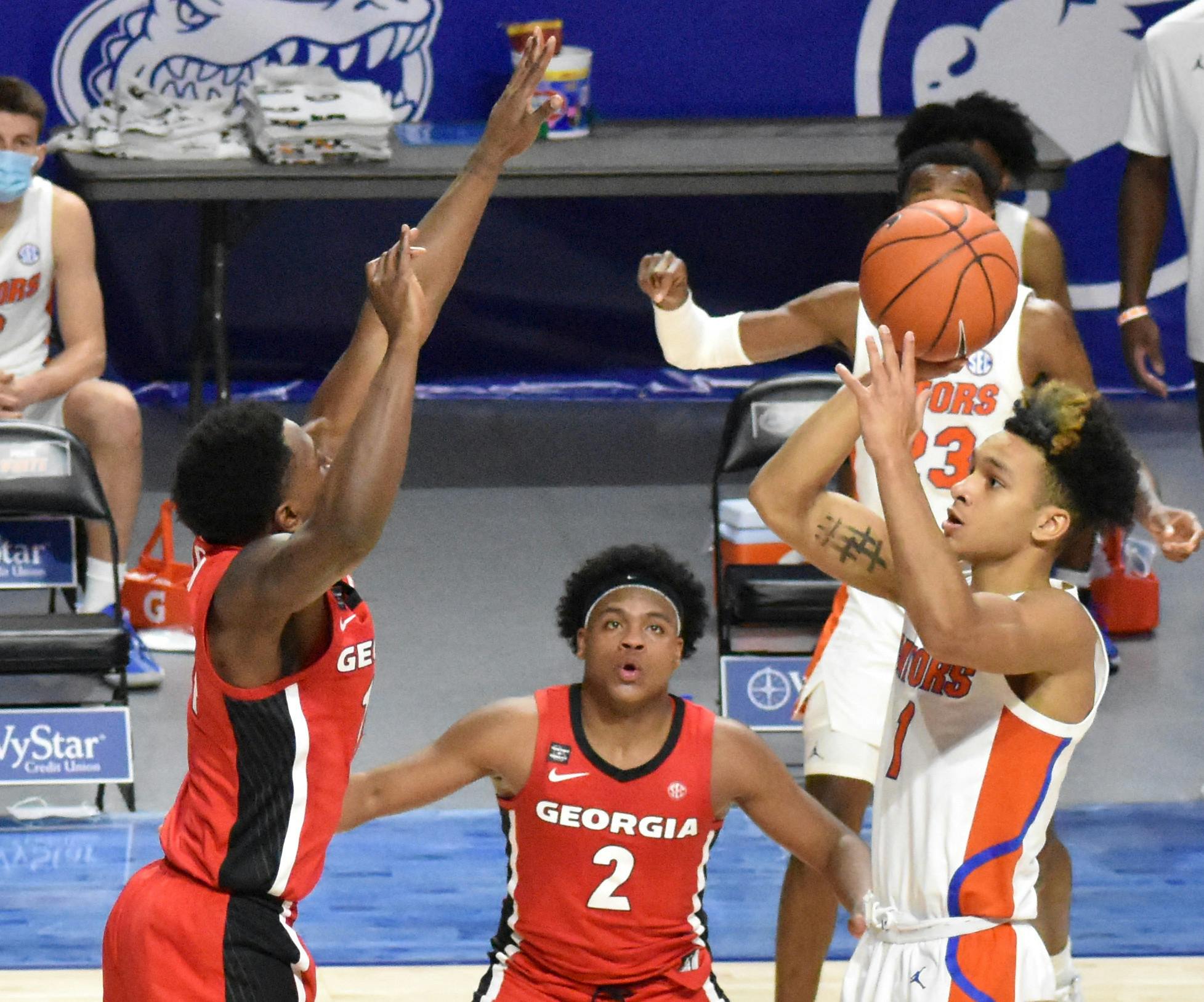 UF’s performance Saturday contrasts with its lifeless 18-point drubbing against the same Kentucky team a month ago and indicates Florida’s greatest area of growth: resilience. Photo from UF-Georgia game Feb. 20.