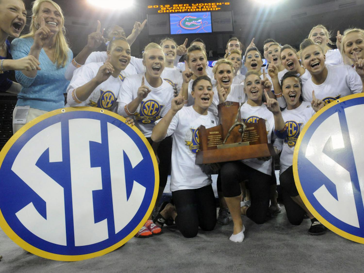 The No. 1 UF gymnastics squad was one of seven Top-15 teams competing at the SEC Gymnastics Championship on Saturday in Duluth, Ga.