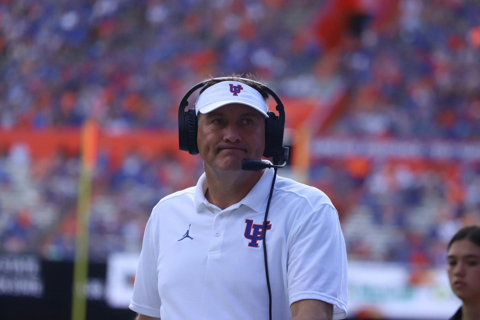 Florida head coach Dan Mullen grimaces during a game against Vanderbilt on Oct. 9.