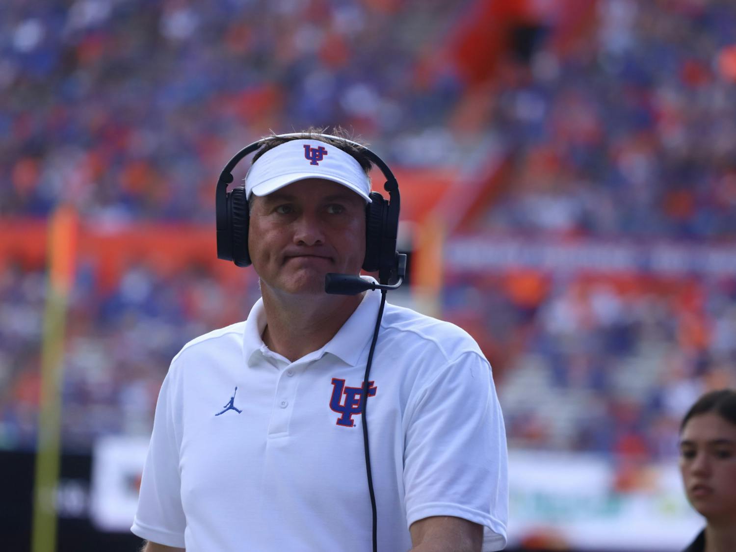 Florida head coach Dan Mullen grimaces during a game against Vanderbilt on Oct. 9.