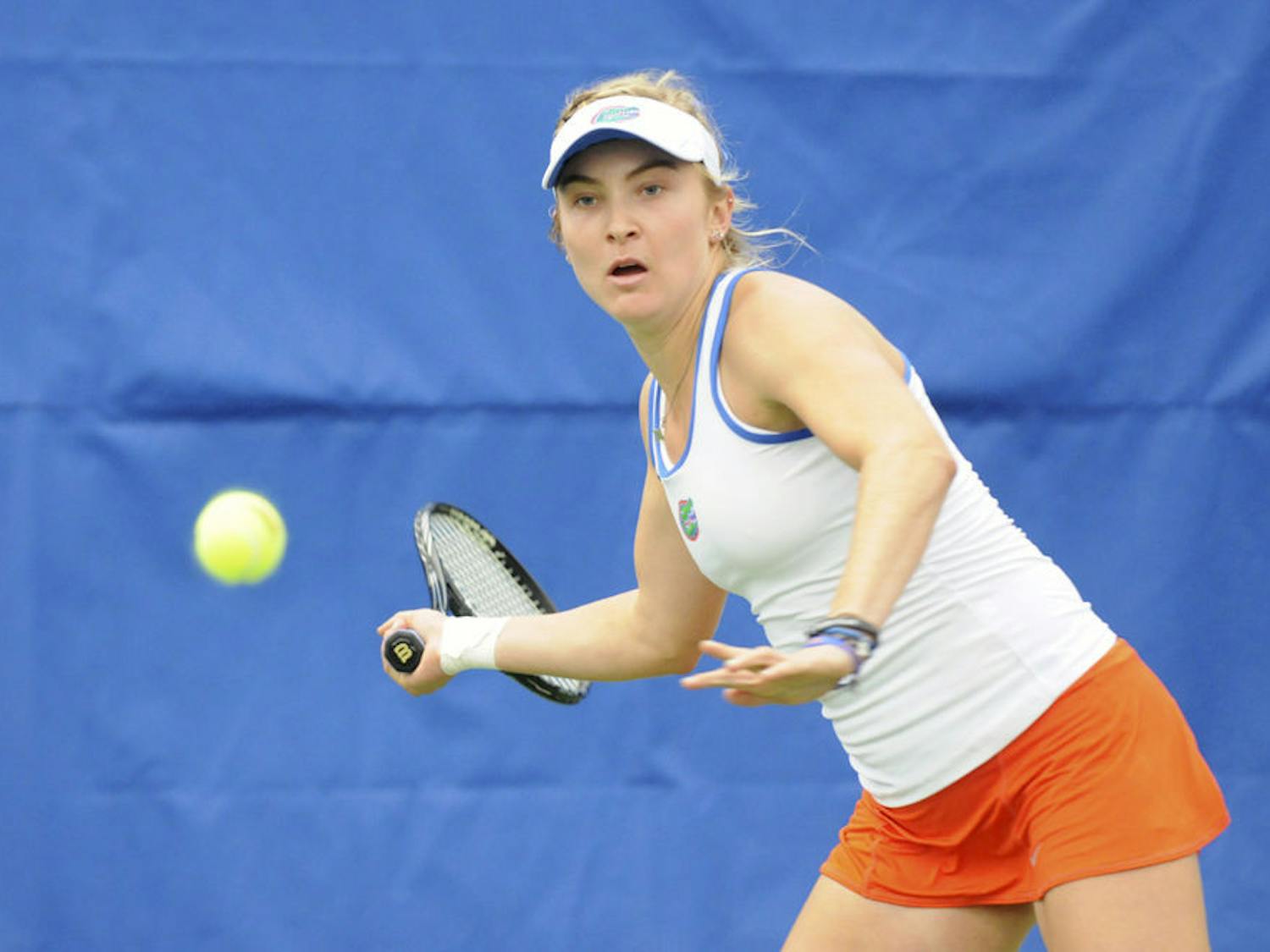 Senior Josie Kuhlman scored the deciding point in Florida's 4-2 win over Arkansas in the semifinals of the SEC Tournament. The Gators will face either Ole Miss or Vanderbilt for the title on Sunday.&nbsp;