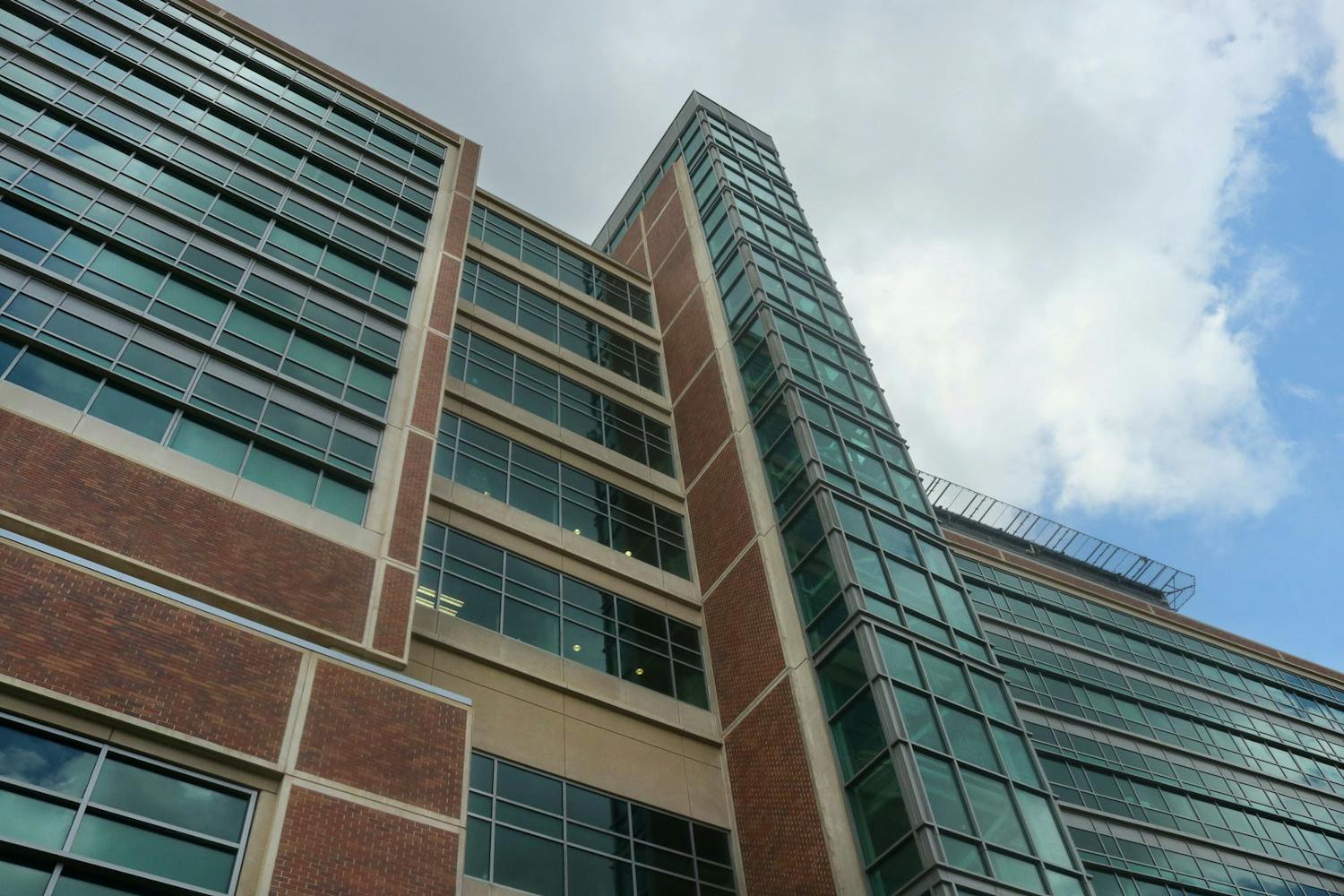 The UF Health Shands Hospital building in Gainesville, as seen on June 29, 2021, hosts over 1,100 licensed beds and services over 120,000 emergency room visits annually, according to UF Health.