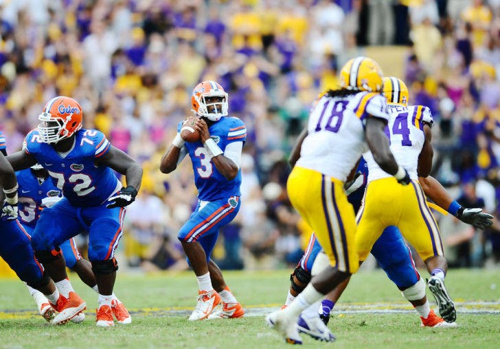 Tyler Murphy looks to pass during UF’s loss to LSU in Baton Rouge, La., on Oct. 12, 2013. Murphy, who started six games for Florida in 2013, enrolled at Boston College after transferring in December 2013.