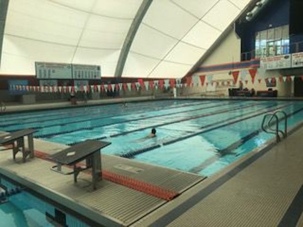 <div>
<div>
<div>
<div>View of the Florida Pool, located under the O’Connell Center. Up to 30 patrons visit the pool at night during the spring and fall semesters, according to UF lifeguard Patrick Costello.&nbsp;</div>
<div class="yj6qo">&nbsp;</div>
<div class="adL">&nbsp;</div>
</div>
<div class="adL">&nbsp;</div>
</div>
<div class="adL">&nbsp;</div>
</div>