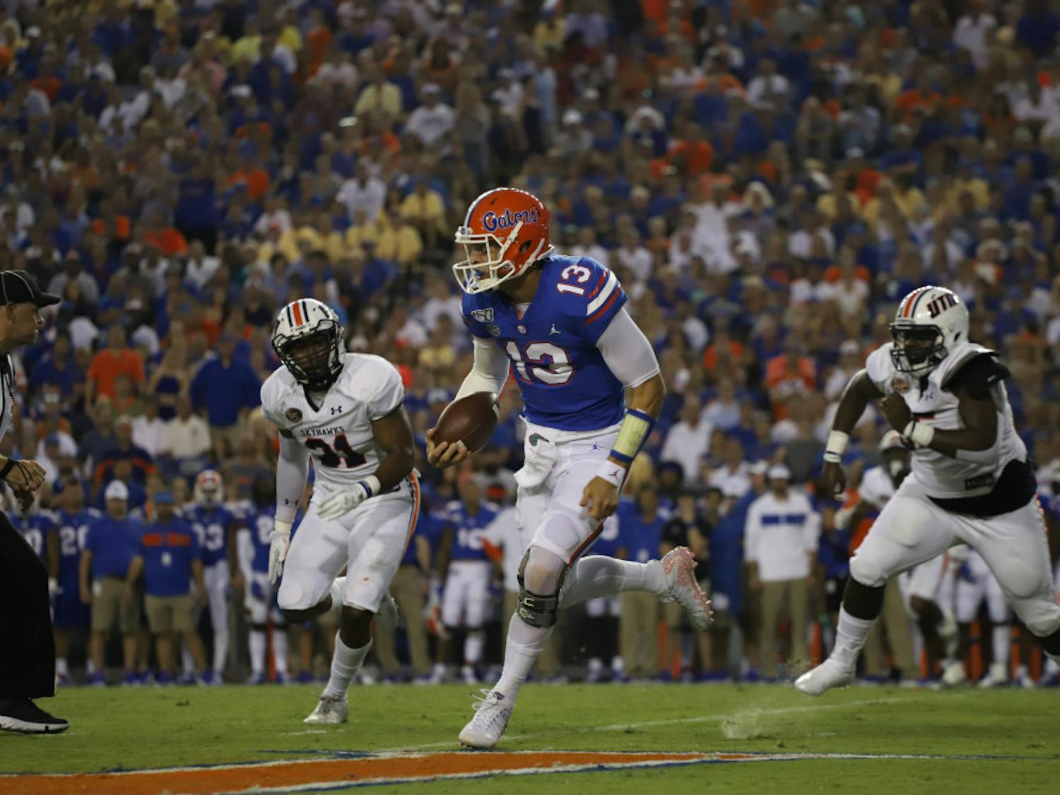 Then-UF quarterback Feleipe Franks at the Gators' game versus UT Martin last season. Franks will make his return to The Swamp Nov. 14 in a Razorbacks uniform.