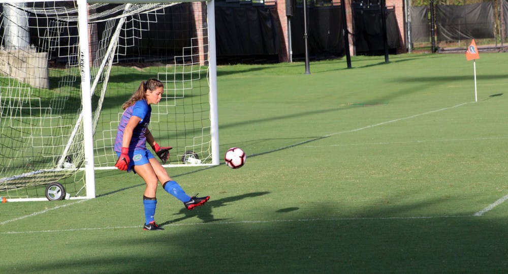 Florida goalkeeper Kaylan Marckese conceded three goals in UF's loss to Southern California Sunday. Marckese hasn't gotten much help from the offense, which has failed to score in four-straight games.&nbsp;