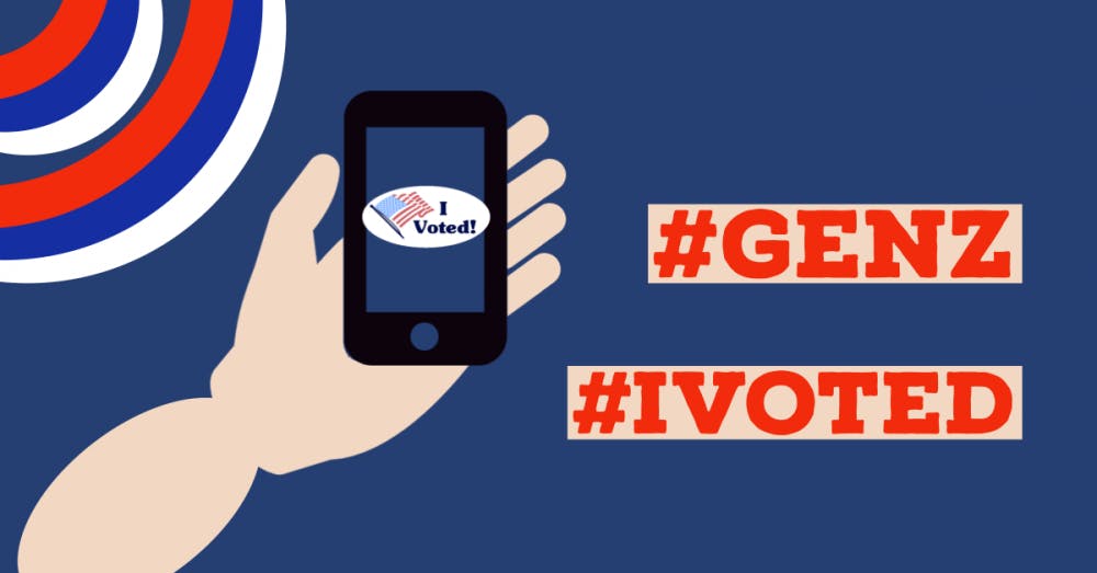 Capturing a photo with the physical adhesive "I Voted" sticker after casting a ballot is a trend especially popular among Gen Z, the generation born between 1997 and 2012. 