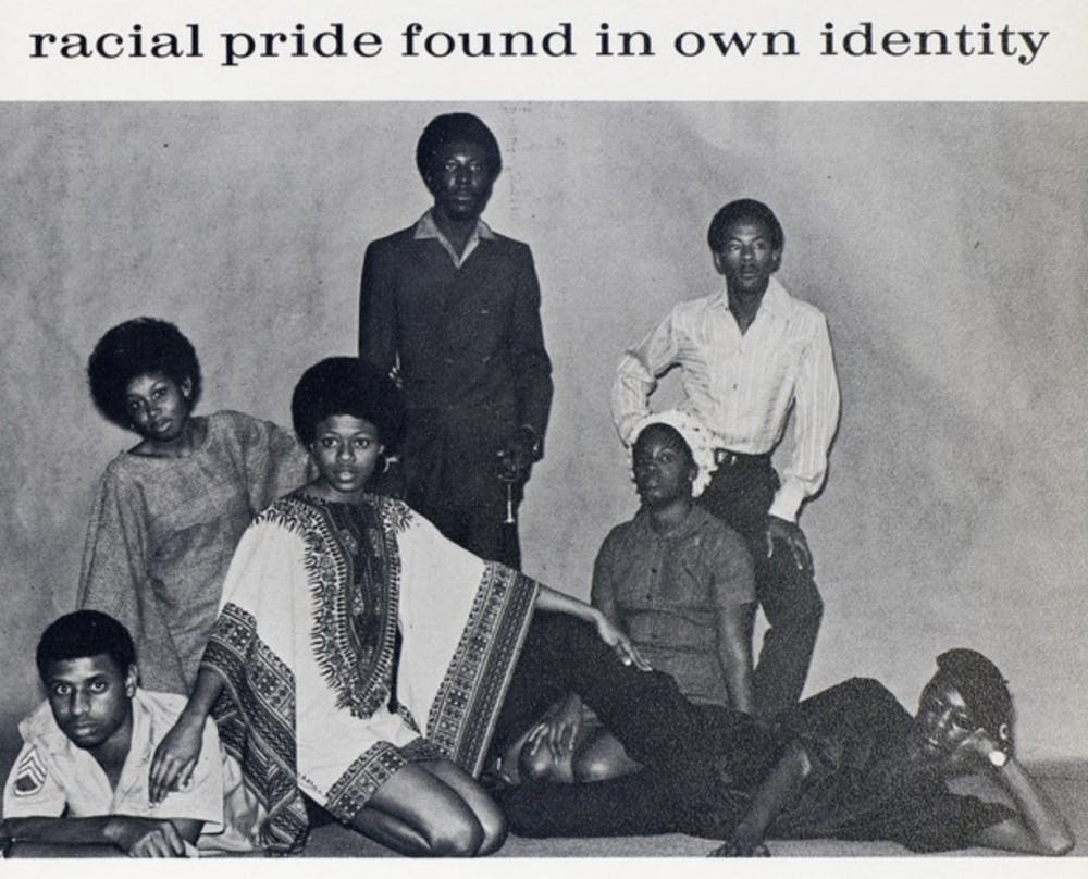 Black UF students pose for a photo in the 1970 university yearbook. The UF African American Studies program was founded in 1969. 