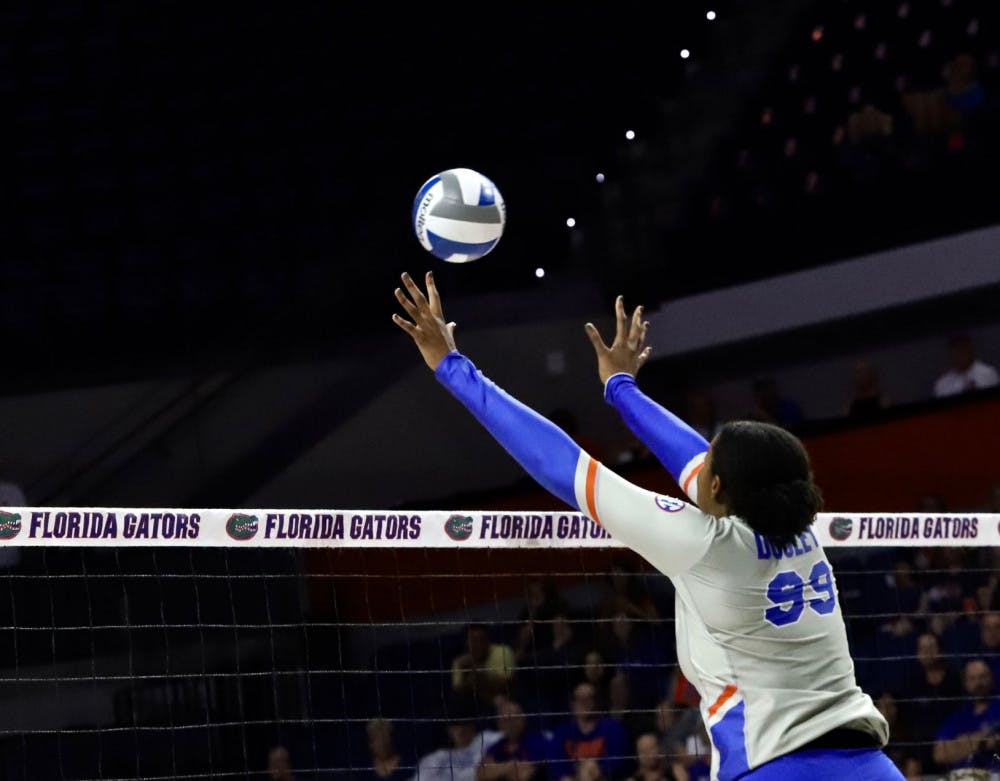 Middle blocker Lauren Dooley leads the team in blocks/set at 1.2.