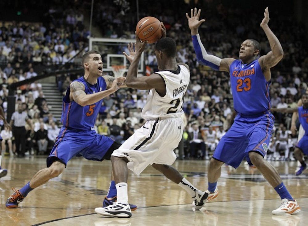 <p>Florida freshman Brad Beal (23) said a series of mistakes and a lack of awareness allowed Vanderbilt to exploit the Gators’ defense for a season-high 12 made 3-pointers on Tuesday night.</p>