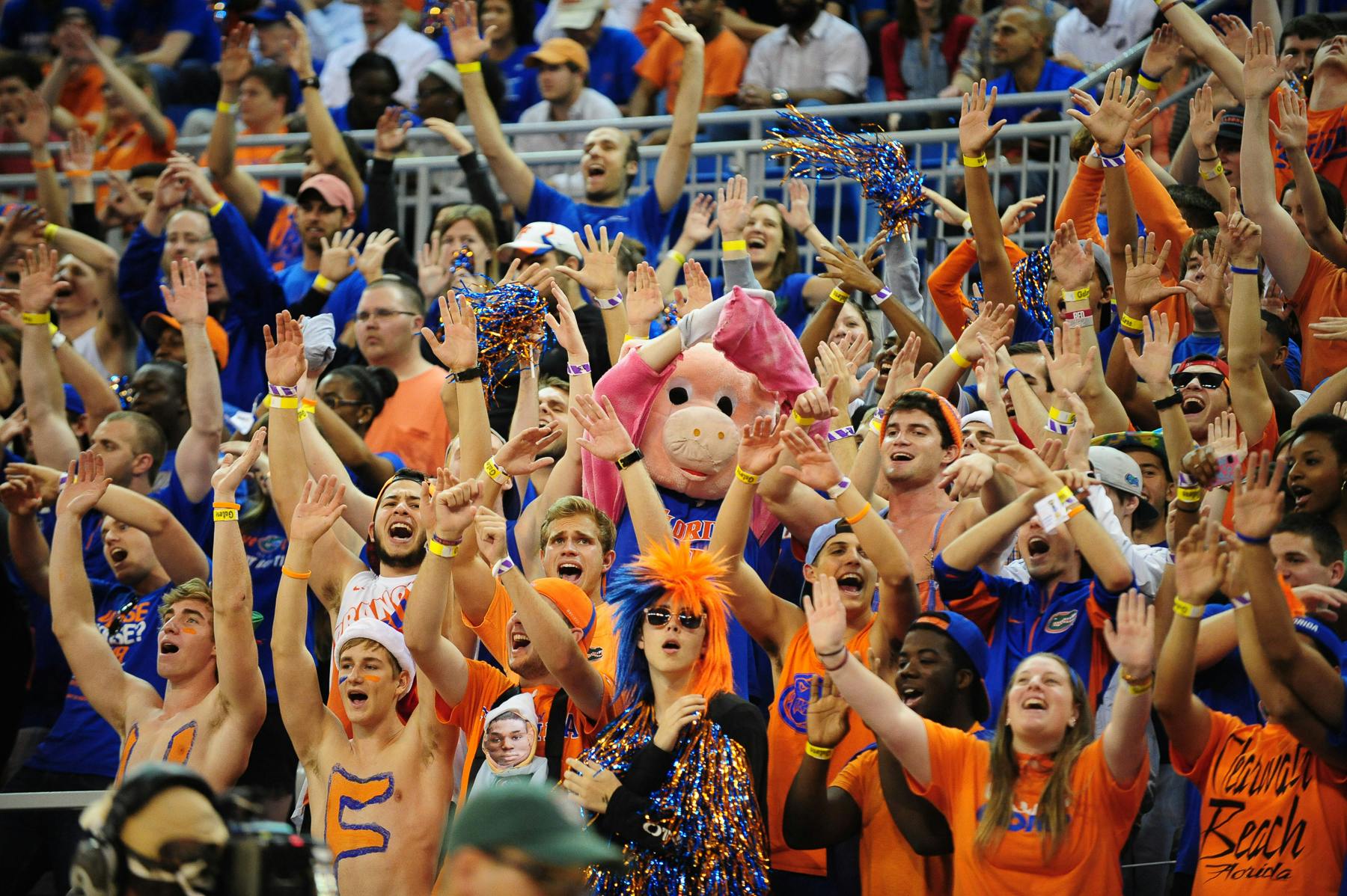 Gators fans cheer during No. 19 Florida's 67-61 win against No. 13 Kansas on Dec. 10 in the O'Connell Center.